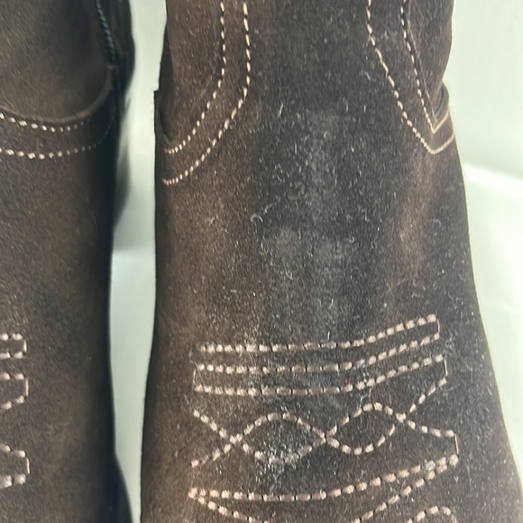 Emanuele Crasto Italian Brown Suede Western Booties - Picture 4 of 9